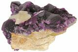 Dark Purple Cubic Fluorite and Quartz - China #94318-2